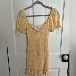 Lost + Wander yellow dress size small